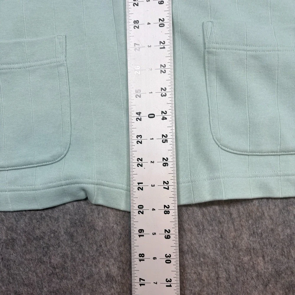 Tolbots Sweater Jacket Women's Size Medium Light Blue‎ Full-Zip Pockets Vintage